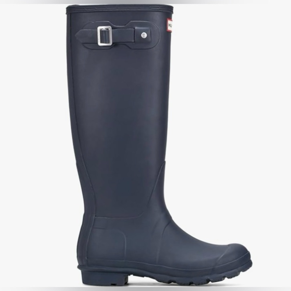 HUNTER Original Tall Boots in Navy Blue - Size 7M/8F